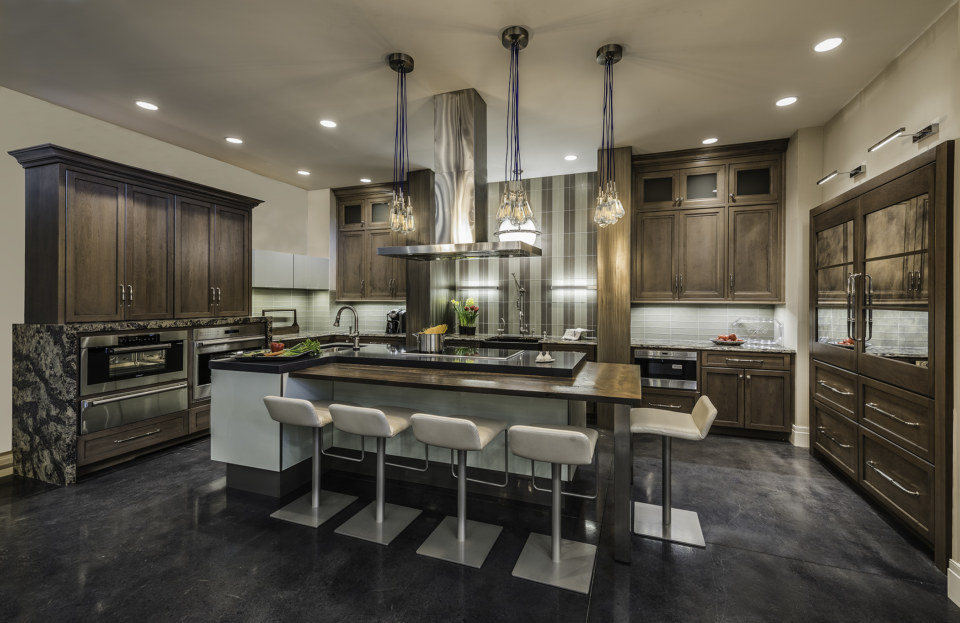 Richmond door in select Cherry wood with Bedrock with Accent finish by Creative Kitchen and Bath
