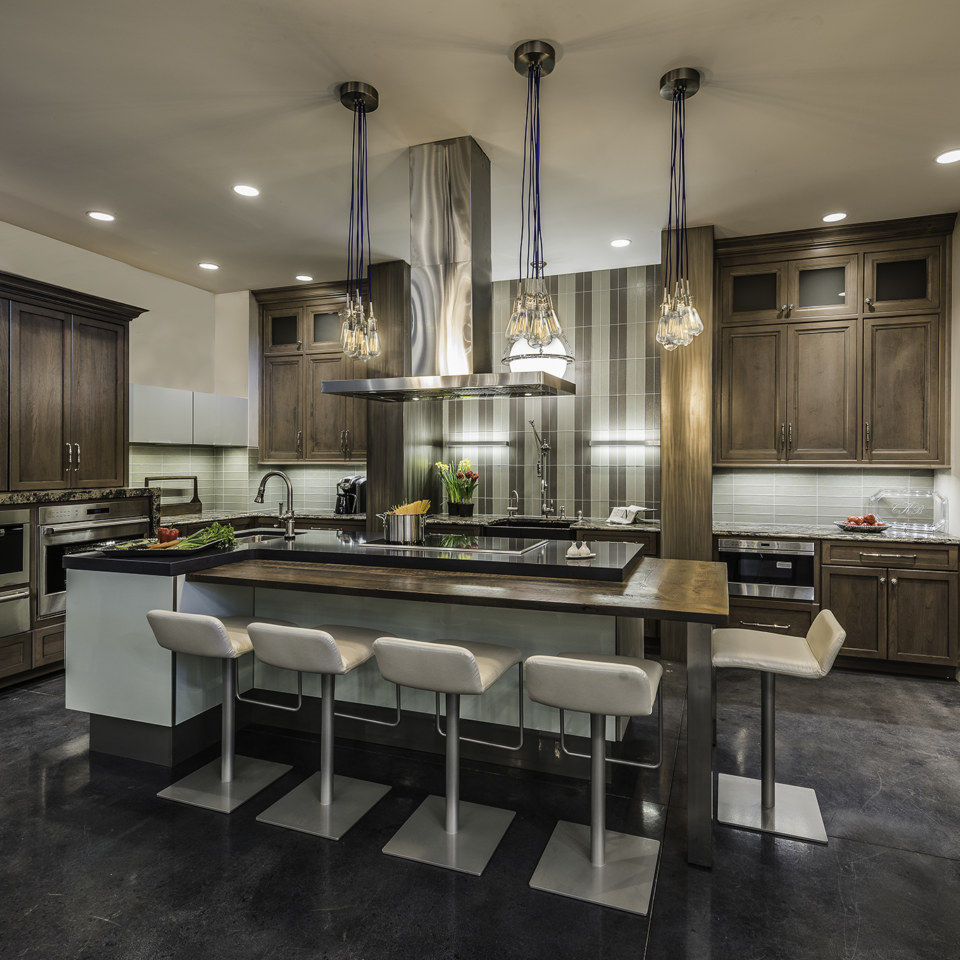 Richmond door in select Cherry wood with Bedrock with Accent finish by Creative Kitchen and Bath