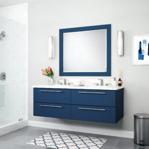 Catalina in Blu Delft Laminate by Mouser Cabinetry
