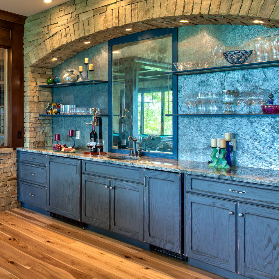 Devonshire door style in Red Oak wood with Custom Stain by Advance Cabinetry