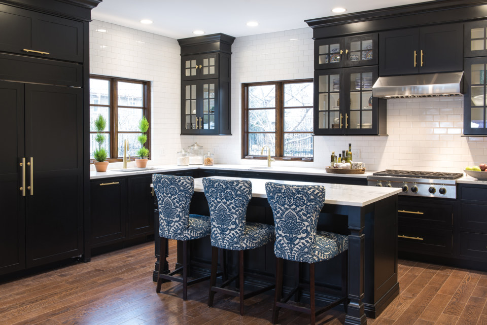 Waverly door style in painted Ebony - 20 Matte in Maple wood by Karr Bick Kitchen and Bath