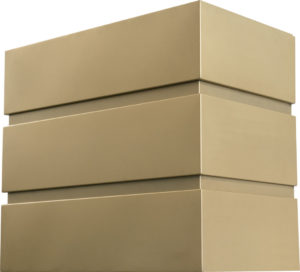 ST1100 Satin Gold Stacked - Satin Gold Finish with Banding in White