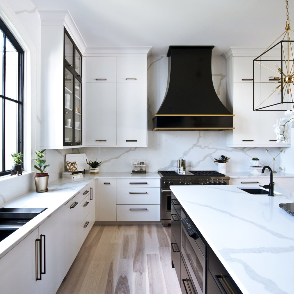 Wood Specie: Painted Maple Finish/Color: Ebony – 45 Satin Door Style: Avalon Drawer Front: Avalon by Hermitage Kitchen Design Gallery