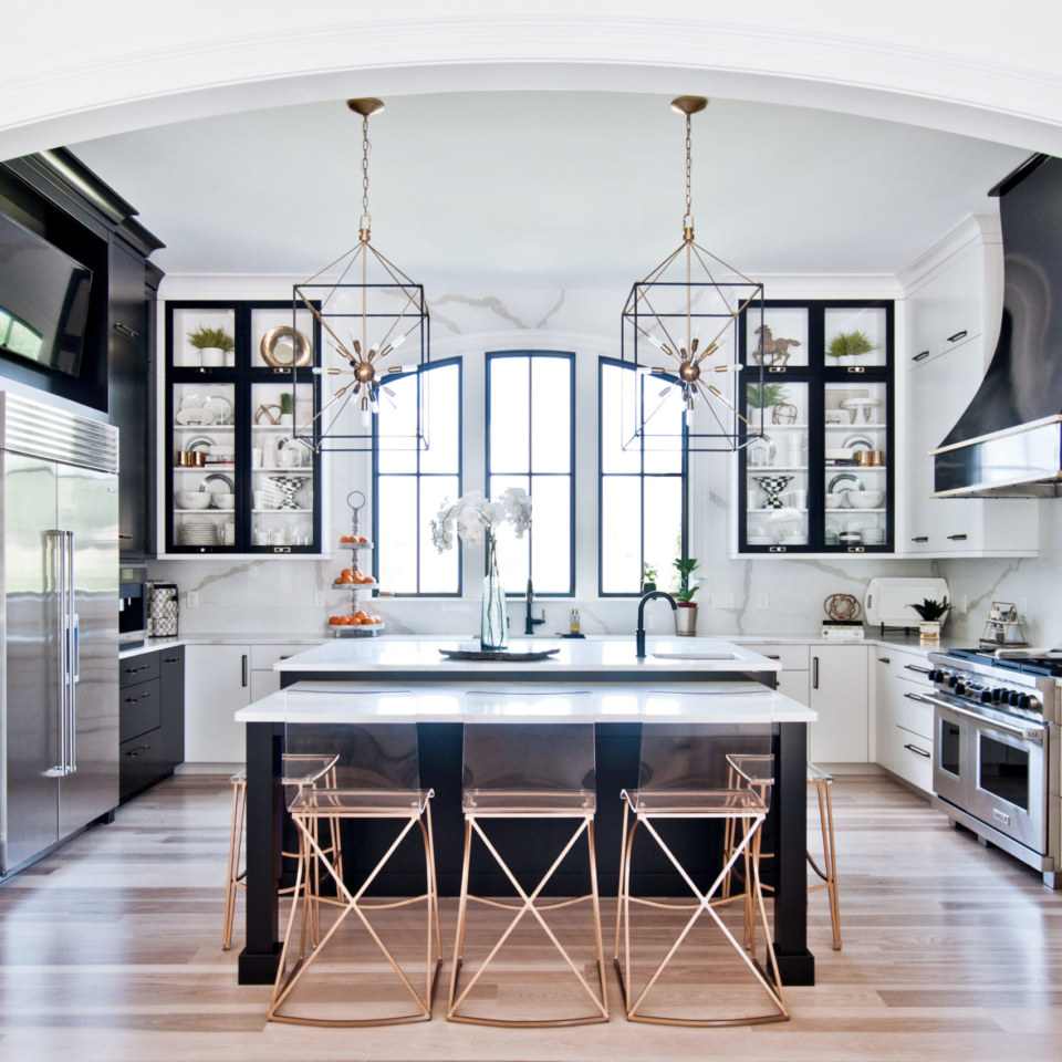 Wood Specie: Painted Maple Finish/Color: Ebony – 45 Satin Door Style: Avalon Drawer Front: Avalon by Hermitage Kitchen Design Gallery