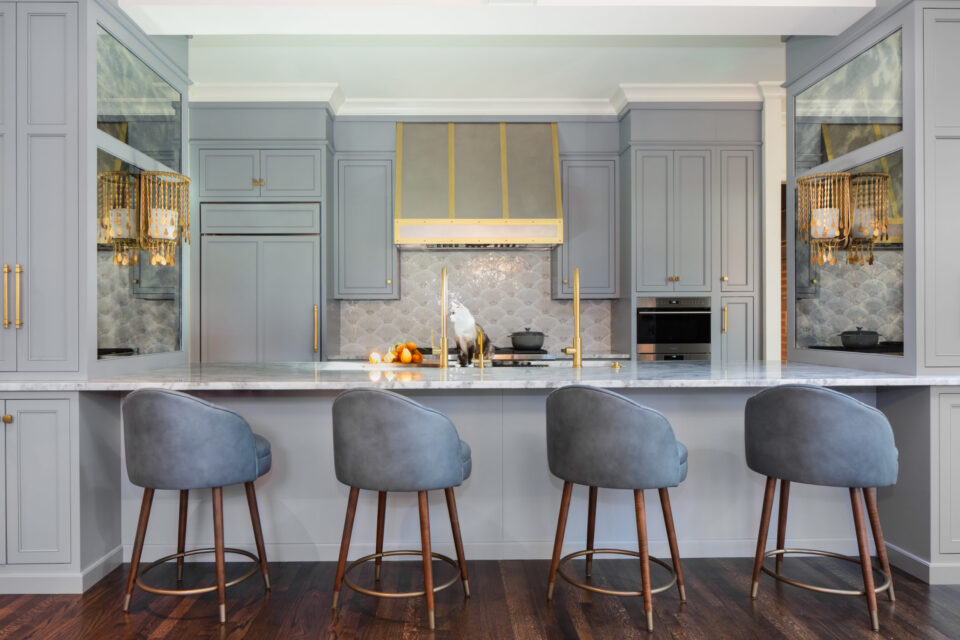 Door Style/Color: Painted Maple Heartland door in Quarry finish. by @jacquelyn.ckbd and @kitchensunlimited