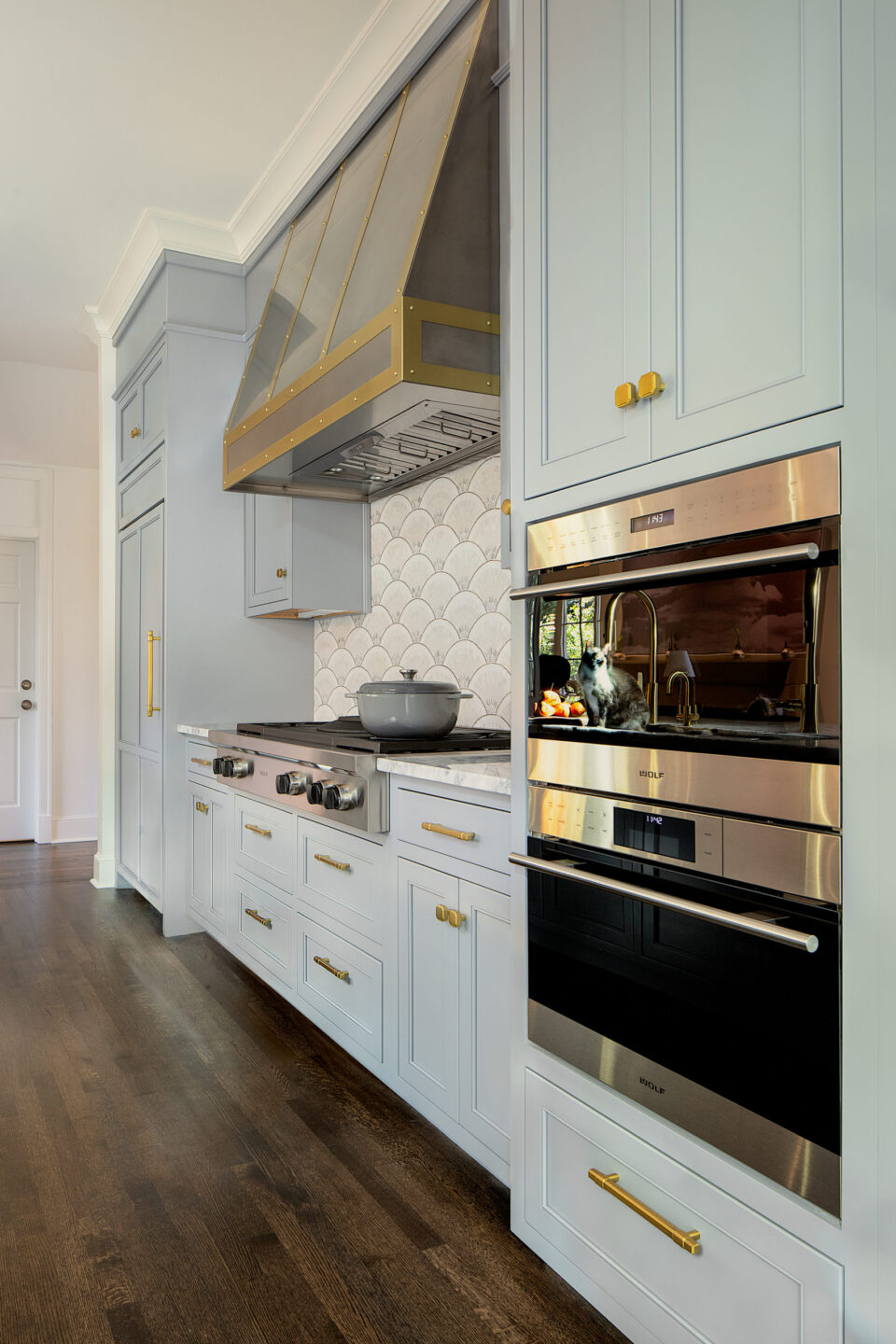 Door Style/Color: Painted Maple Heartland door in Quarry finish. by @jacquelyn.ckbd and @kitchensunlimited