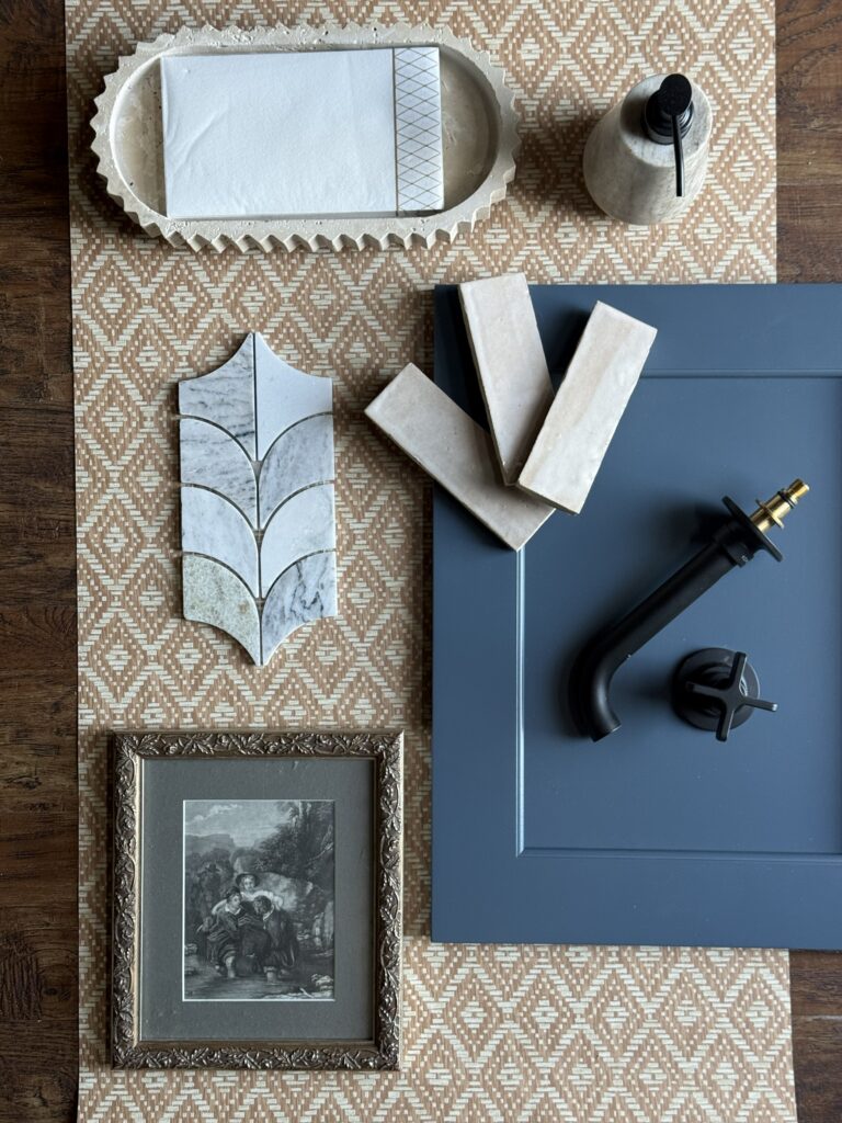Inset Stockton Sherwin Williams needlepoint navy