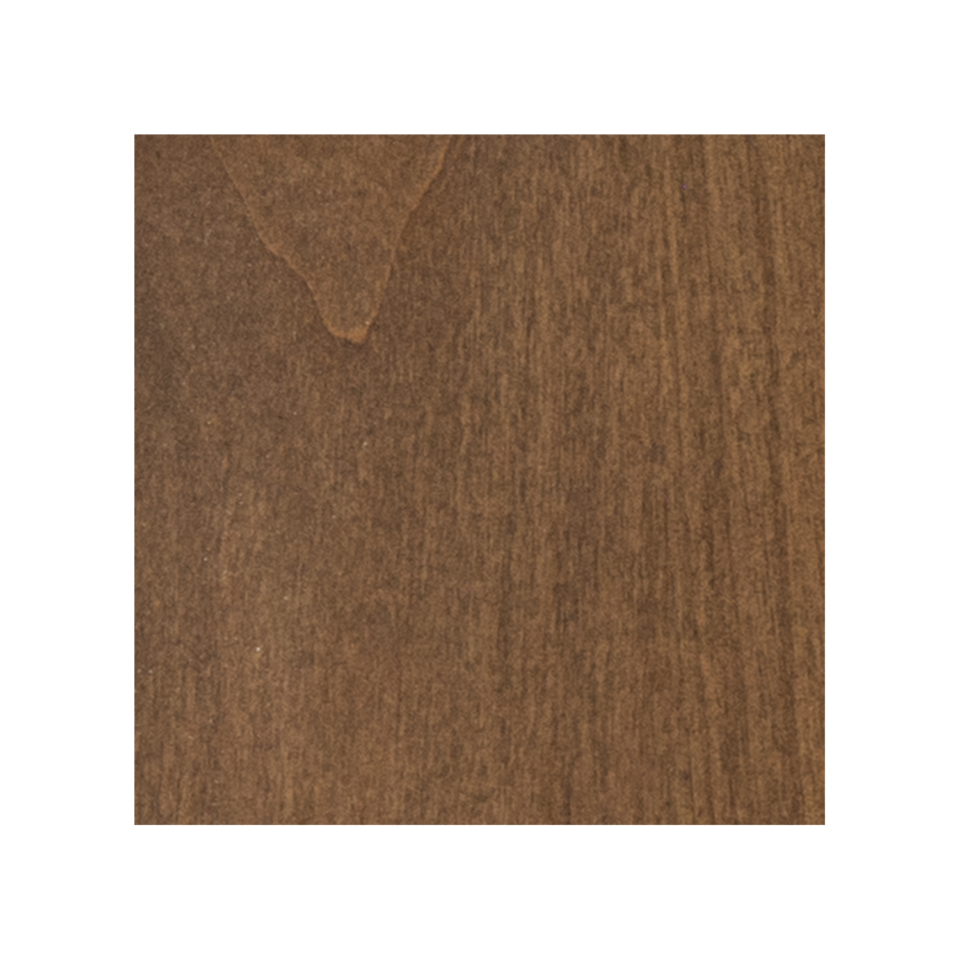 Close-up of a brown wooden surface showing prominent grain and a small knot.